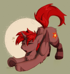 Size: 1953x2068 | Tagged: safe, artist:kotya, oc, oc only, oc:hardy, alicorn, pony, behaving like a cat, butt fluff, chest fluff, clothes, fluffy, full body, horn, male, open mouth, sleepy, socks, solo, stallion, stretching, striped socks, wings, yawn