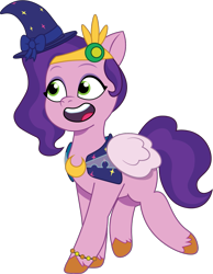 Size: 911x1171 | Tagged: safe, artist:prixy05, pipp petals, pegasus, pony, g5, my little pony: make your mark, my little pony: make your mark chapter 5, my little pony: tell your tale, nightmare on mane street, spoiler:g5, spoiler:my little pony: make your mark, spoiler:my little pony: make your mark chapter 5, spoiler:mymc05e06, bean mouth, clothes, costume, nightmare night costume, simple background, solo, transparent background, vector, witch costume, witch petals