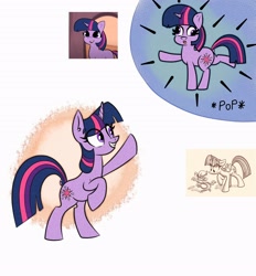 Size: 2600x2800 | Tagged: safe, artist:scandianon, twilight sparkle, pony, unicorn, g4, derp, female, high res, looking up, mare, rearing, unicorn twilight, wall eyed