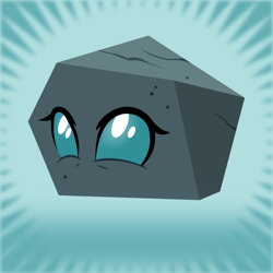 Size: 1024x1024 | Tagged: safe, anonymous editor, artist:frownfactory, ocellus, changedling, changeling, derpibooru, g4, uprooted, .svg available, caption, disguise, disguised changeling, eye, eyes, female, meta, rock, rockellus, solo, spoilered image joke, svg, template, text, vector