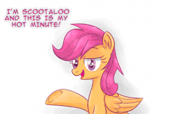 Size: 1280x853 | Tagged: safe, artist:redheadfly, scootaloo, pegasus, pony, tumblr:ask-adultscootaloo, g4, animated, gif, older, solo