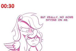 Size: 1280x854 | Tagged: safe, artist:redheadfly, pound cake, scootaloo, pegasus, pony, tumblr:ask-adultscootaloo, g4, animated, colt, duo, female, foal, gif, male, mare, older, older pound cake, older scootaloo