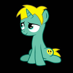 Size: 828x828 | Tagged: safe, artist:taranza23, pony, unicorn, black background, butters, colt, cute, foal, male, ponified, simple background, sitting, solo, south park