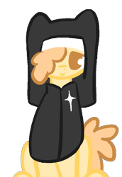 Size: 567x823 | Tagged: safe, artist:castafae, oc, oc only, oc:butterscotch, earth pony, pony, female, hair over one eye, mare, nun, simple background, sitting, solo, transparent background