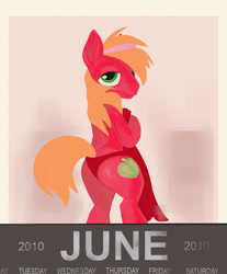 Size: 2143x2583 | Tagged: safe, anonymous artist, big macintosh, earth pony, pony, g4, /mlp/ tf2 general, bipedal, butt, calendar, crossover, high res, male, plot, solo, stallion, team fortress 2