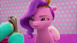 Size: 1280x720 | Tagged: safe, screencap, jazz hooves, pipp petals, earth pony, pegasus, pony, g5, mane smelody, my little pony: make your mark, my little pony: make your mark chapter 5, spoiler:g5, spoiler:my little pony: make your mark, spoiler:my little pony: make your mark chapter 5, spoiler:mymc05e05, adorapipp, animated, cellphone, cute, female, offscreen character, out of context, phone, pipp petals is best facemaker, reaction, smartphone, sound, webm