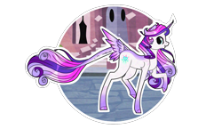 Size: 1783x1036 | Tagged: safe, artist:princess-of-the-nigh, oc, oc only, oc:shiny heart, pony, unicorn, female, mare, solo, tail, tail feathers