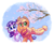 Size: 1650x1400 | Tagged: safe, artist:whitediamonds, applejack, rarity, earth pony, pony, unicorn, rarijack daily, g4, applejack's hat, cherry blossoms, clothes, cowboy hat, duo, duo female, eyebrows, eyebrows visible through hair, female, flower, flower blossom, freckles, grin, hat, horn, lesbian, mare, open mouth, open smile, outdoors, raised hoof, scarf, ship:rarijack, shipping, signature, smiling, spring, tail