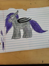 Size: 4000x3000 | Tagged: safe, artist:volk204, bat pony, lined paper, solo, traditional art