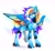 Size: 2048x1886 | Tagged: safe, artist:buvanybu, rainbow dash, pegasus, pony, robot, robot pony, g4, alternative cutie mark placement, colored sclera, rainbot dash, raised hoof, roboticization, simple background, slit pupils, solo, sparkly mane, sparkly tail, standing, tail, wheel, white background, yellow sclera