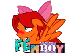 Size: 410x286 | Tagged: safe, artist:goldenfoxda, editor:train station, oc, oc only, oc:goldenfox, pony, blushing, caption, expand dong, exploitable meme, femboy, image macro, male, meme, simple background, solo, transparent background