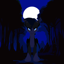 Size: 3000x3000 | Tagged: safe, artist:obscured, oc, oc only, bat pony, pony, forest, high res, moon, night