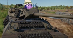 Size: 1337x707 | Tagged: safe, twilight sparkle, pony, g4, binoculars, photoshop, tank (vehicle), war thunder