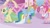 Size: 2160x1198 | Tagged: safe, screencap, fluttershy, pinkie pie, rainbow dash, earth pony, pegasus, pony, g4, season 1, suited for success, ^^, alternate hairstyle, beautiful, carousel boutique, clothes, cute, dress, eyes closed, fluttershy's first gala dress, formal wear, gala dress, gown, happy, mirror, pinkie pie's first gala dress, rainbow dash's first gala dress, smiling