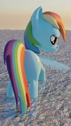 Size: 720x1280 | Tagged: safe, artist:belligerent_drunk, rainbow dash, g4, 3d, looking at you, spread wings, wings