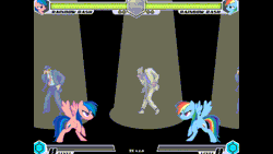 Size: 1920x1080 | Tagged: safe, artist:tom artista, firefly, rainbow dash, pegasus, pony, fighting is magic, g1, g4, animated, character, dancing, fan game, female, game, gif, mare, michael jackson, new, palette swap, recolor, self paradox, self ponidox, stage, super nintendo