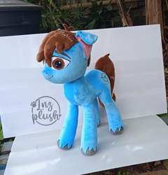 Size: 924x961 | Tagged: safe, artist:lnzz, oc, earth pony, pony, commission, customized toy, irl, photo, plushie, pony plushie, solo, toy