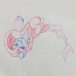 Size: 2705x2705 | Tagged: safe, artist:amishy, oc, oc only, original species, pony, shark, shark pony, clothes, eyeshadow, female, high res, jacket, lidded eyes, makeup, mare, smiling, solo, traditional art