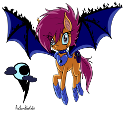 Size: 2200x2000 | Tagged: safe, artist:anibaruthecat, part of a set, scootaloo, bat pony, pegasus, pony, g4, alternate cutie mark, alternate hairstyle, alternate timeline, alternate universe, armor, bat ponified, high res, night guard armor, nightmare takeover timeline, peytral, scootabat, simple background, solo, transparent background