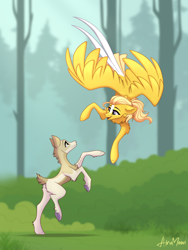 Size: 1970x2625 | Tagged: safe, artist:alrumoon_art, oc, oc only, deer, pegasus, pony, female, mare