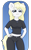 Size: 750x1200 | Tagged: safe, artist:kumakum, oc, oc:aryanne, anthro, aryanne is not amused, belly button, breasts, clothes, iron cross, jewelry, judging, looking at you, looking down, looking down at you, midriff, necklace, reasonably sized breasts, simple background, solo