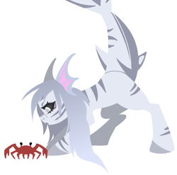 Size: 2632x2600 | Tagged: safe, artist:obscured, oc, oc only, crab, pony, shark, femboy, high res, male, simple background, solo, white background