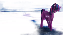 Size: 1920x1080 | Tagged: safe, artist:netkarma, twilight sparkle, pony, unicorn, g4, earbuds, mp3 player, solo, unicorn twilight