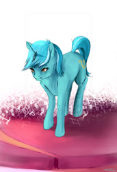 Size: 738x1080 | Tagged: safe, alternate version, artist:netkarma, lyra heartstrings, pony, unicorn, g4, solo