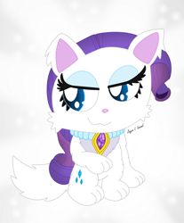 Size: 814x982 | Tagged: safe, artist:harmonybunny2023, rarity, cat, g4, catified, raricat, species swap