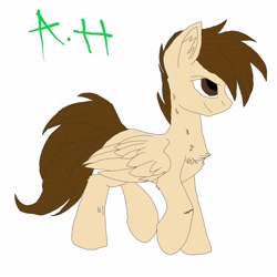 Size: 2100x2100 | Tagged: safe, artist:aegishailstorm, oc, oc only, hybrid, chest fluff, male, ponysona, simple background, solo, spread wings, stallion, white background, wings