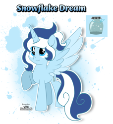 Size: 1500x1648 | Tagged: safe, artist:doraeartdreams-aspy, oc, oc only, oc:snowflake dream, alicorn, pony, base used, female, mare, offspring, parent:pound cake, parent:princess flurry heart, parents:poundflurry, solo