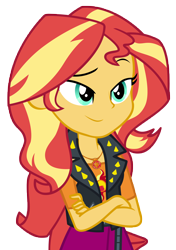 Size: 6830x9693 | Tagged: safe, artist:andoanimalia, sunset shimmer, human, equestria girls, equestria girls specials, g4, my little pony equestria girls: better together, my little pony equestria girls: holidays unwrapped, female, simple background, smiling, smirk, solo, transparent background, vector