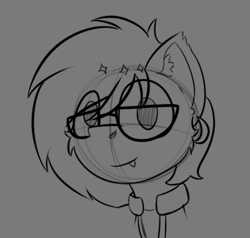 Size: 495x471 | Tagged: safe, artist:cotarsis, oc, bat pony, pony, glasses, looking at you, solo