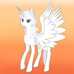 Size: 3000x3000 | Tagged: artist needed, source needed, safe, oc, oc:κασσάνδρα, alicorn, pony, alicorn oc, high res, horn, solo, wings