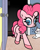 Size: 1200x1500 | Tagged: safe, artist:scandianon, pinkie pie, cat, earth pony, pony, g4, carpet, derp, door, doorway, female, happy, hoers, hooves, indoors, it's coming right at us, mare, ponified animal photo, ponified horse photo, rectangular pupil, scared, shadow, solo, surprised, walking towards you, wall eyed, whiskers