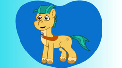 Size: 1194x669 | Tagged: safe, artist:mistybrightshadow, hitch trailblazer, earth pony, pony, g5, solo