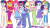 Size: 1280x720 | Tagged: safe, artist:hubfanlover678, artist:selenaede, editor:cutler1228, applejack, fluttershy, pinkie pie, rainbow dash, rarity, sci-twi, sunset shimmer, twilight sparkle, human, equestria girls, g4, clothes, female, footed sleeper, footie pajamas, humane five, humane seven, humane six, nightgown, nightwear, onesie, pajamas, simple background, transparent background, twolight