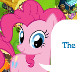 Size: 509x476 | Tagged: safe, gameloft, pinkie pie, earth pony, pony, g4, my little pony: magic princess, cropped, dialogue, dialogue box, english, female, mare, meme, solo, speech bubble, text, the, wow! glimmer