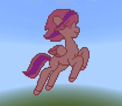Size: 829x720 | Tagged: safe, windy, pegasus, pony, attack of the bunnisus, g5, my little pony: tell your tale, spoiler:g5, spoiler:my little pony: tell your tale, spoiler:tyts01e61, concave belly, female, mare, minecraft, minecraft pixel art, pixel art, smiling