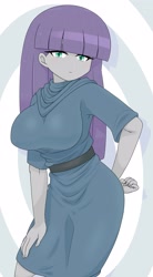 Size: 2113x3815 | Tagged: safe, artist:batipin, maud pie, human, equestria girls, g4, breasts, busty maud pie, female, hand on hip, high res, looking at you, solo