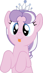 Size: 722x1232 | Tagged: safe, artist:prixy05, diamond tiara, earth pony, pony, g4, :p, cross-eyed, jewelry, older, older diamond tiara, simple background, solo, tiara, tongue out, transparent background, vector
