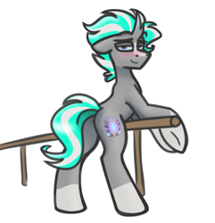 Size: 2122x2202 | Tagged: safe, artist:northglow, oc, oc only, oc:flame belfrey, pony, unicorn, blue eyes, blushing, high res, simple background, smiling, solo, white background