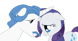 Size: 749x394 | Tagged: safe, artist:luuandherdraws, fancypants, rarity, pony, unicorn, g4, female, looking at each other, looking at someone, male, mare, ship:raripants, shipping, simple background, smiling, smiling at each other, stallion, straight, transparent background, vector, wavy mouth