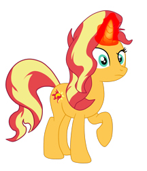 Size: 1900x2196 | Tagged: safe, artist:gmaplay, sunset shimmer, pony, unicorn, equestria girls, equestria girls specials, g4, my little pony equestria girls: better together, my little pony equestria girls: spring breakdown, female, glowing, glowing horn, horn, simple background, solo, sunset shimmer day, transparent background, vector