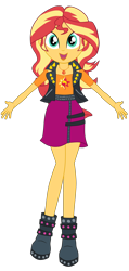 Size: 2124x4481 | Tagged: safe, artist:gmaplay, sunset shimmer, human, equestria girls, g4, my little pony equestria girls: better together, clothes, eyes closed, female, geode of empathy, legs together, magical geodes, open mouth, pink skirt, simple background, skirt, solo, sunset shimmer day, transparent background