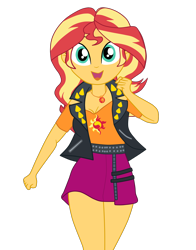 Size: 1900x2425 | Tagged: safe, artist:gmaplay, sunset shimmer, human, equestria girls, g4, cute, female, running, shimmerbetes, simple background, solo, sunset shimmer day, transparent background