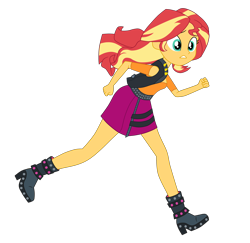Size: 3900x3791 | Tagged: safe, artist:gmaplay, sunset shimmer, human, equestria girls, equestria girls specials, g4, my little pony equestria girls: better together, my little pony equestria girls: forgotten friendship, female, high res, running, simple background, solo, sunset shimmer day, transparent background