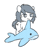 Size: 720x720 | Tagged: safe, artist:kerozenne, derpibooru exclusive, oc, oc only, oc:michel tusche, animated, cute, gif, michel is such a cute filly, plushie, shark plushie, simple background, sleeping, solo, white background