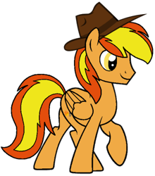 Size: 371x422 | Tagged: safe, artist:noi kincade, oc, oc only, oc:firey ratchet, pegasus, pony, g4, clothes, detective, fedora, hat, male, simple background, solo, transparent background