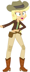 Size: 576x1387 | Tagged: safe, artist:ajosterio, applejack, human, equestria girls, g4, clothes, hat, pants, shoes, simple background, solo, transparent background